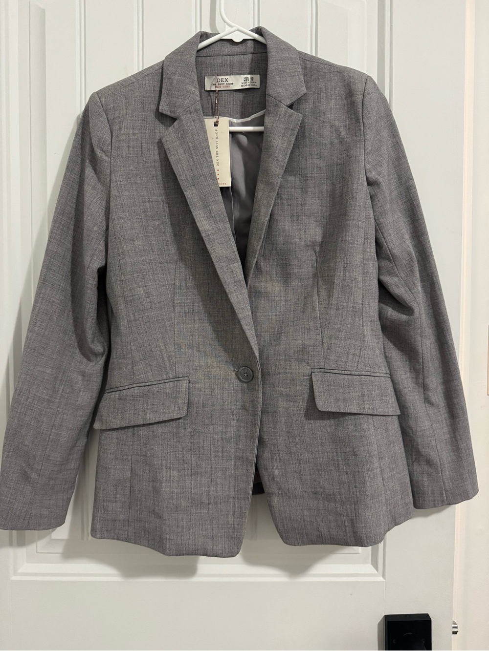 Dexs Tailored Single-Button Gray Blazer